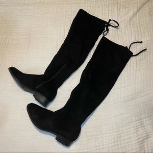 Over the knee black boots